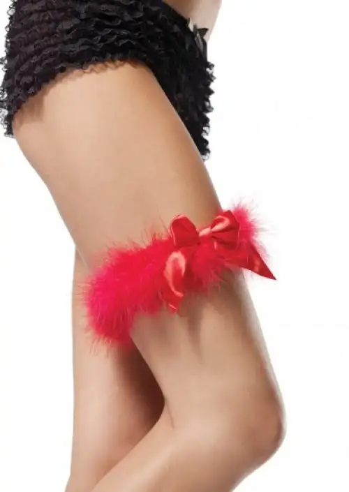 Подвязка на ногу MARABOU GARTER RED O-S photo 1