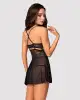 Эротический кружевной комплект с сеточкой Obsessive 838-BAB-1 babydoll & thong black L/XL, черный photo 2