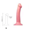 Насадка для страпона Strap-On-Me Mono Density Dildo Rose M, диам. 3,3см, однослойный силикон, гибкий photo 2
