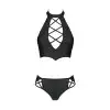 Комплект из эко-кожи Nancy Bikini black XXL/XXXL - Passion, бра и трусики с имитацией шнуровки photo 5