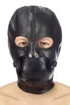Капюшон с кляпом для БДСМ Fetish Tentation BDSM hood in leatherette with removable gag photo 1