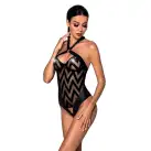 Сетчатый боди с халтером и ритмичным рисунком Hima Body black S/M - Passion photo 1