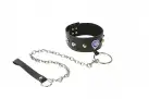 Дизайнерский черный ошейник с поводком photo 1