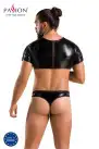 Комплект мужского белья под латекс Passion 057 Set Peter S/M Black, кроп-топ, стринги photo 6