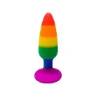 Силиконовая анальная пробка Wooomy Hiperloo Silicone Rainbow Plug S, диаметр 2,4 см, длина 9 см photo 2