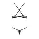 Комплект белья QUENTRIS BIKINI black L/XL - Passion Exclusive, стринги и полуоткрытый лиф photo 4