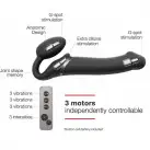 Безремневой страпон с вибрацией Strap-On-Me Vibrating Black L, диаметр 3,7см, пульт ДУ, регулируемый photo 3