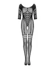 Сетчатый бодистокинг с имитацией подвязок Obsessive Bodystocking G329 S/M/L, black, с доступом photo 3